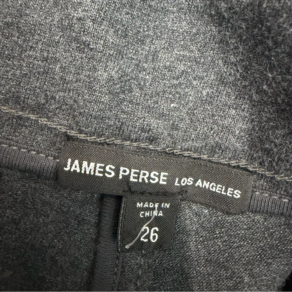 JAMES PERSE Women’s Size 26 100% Cotton Dark Gray Pants Soft Stretch Straight - Image 3