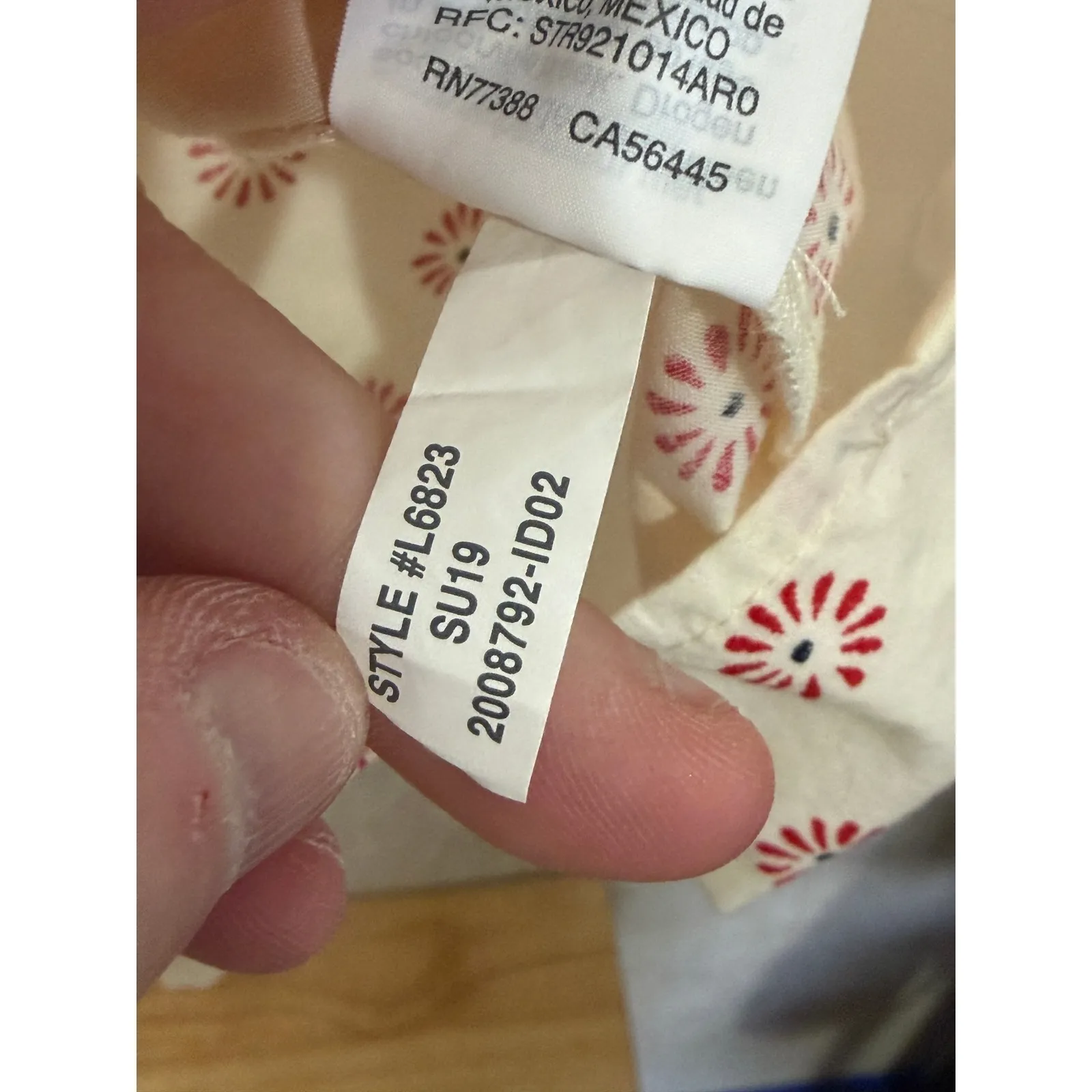 J. Crew Cream Red Floral Tie Neck Sleeveless Top Shirt Size 6 Casual Career Work - Image 5