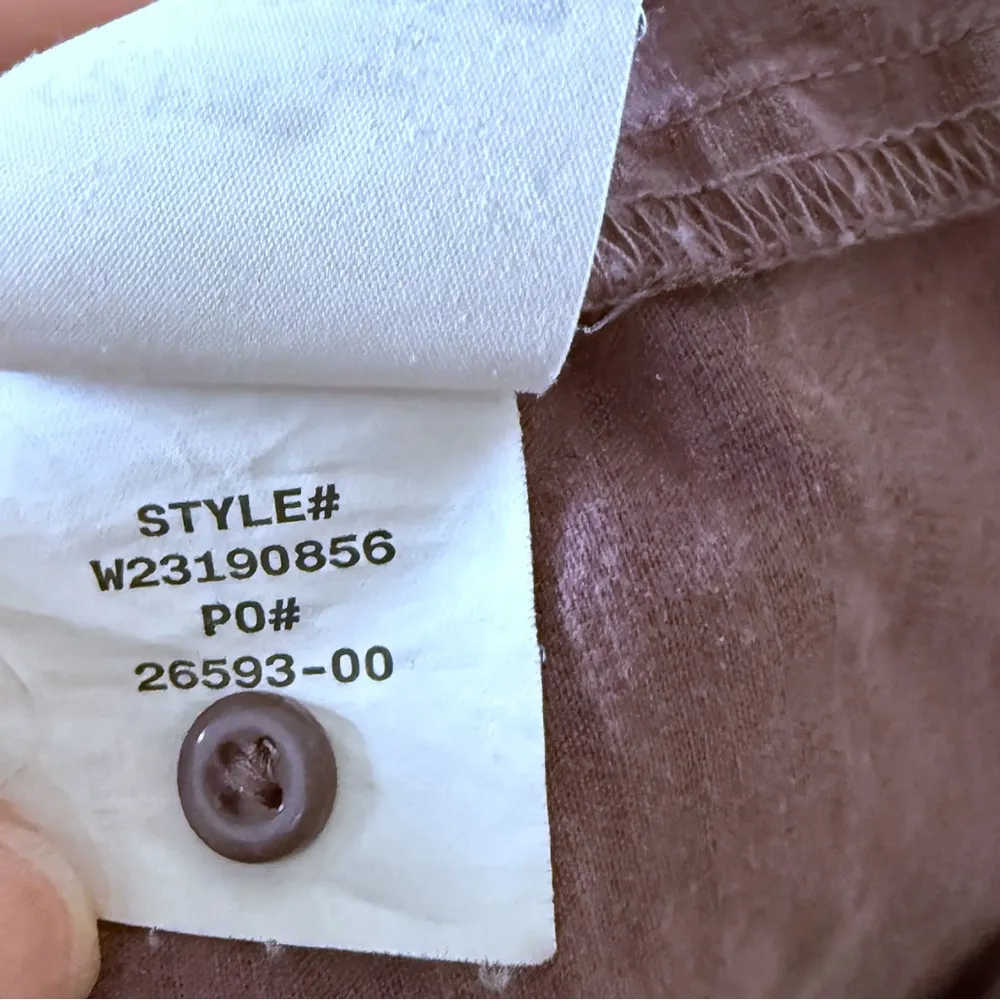 PrAna Elena Top Blouse SZ M  Mauve Santa Fe Pink Plaid Henley 3/4 Sleeve Organic - Image 9