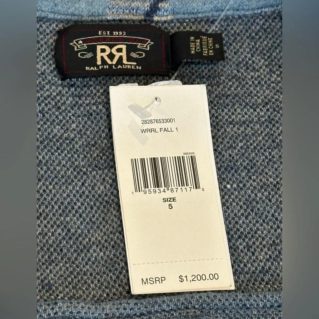 Double RL Ralph Lauren Southwestern jacket Wool linen cashmere blend NWT Blue Size undefined - Image 10