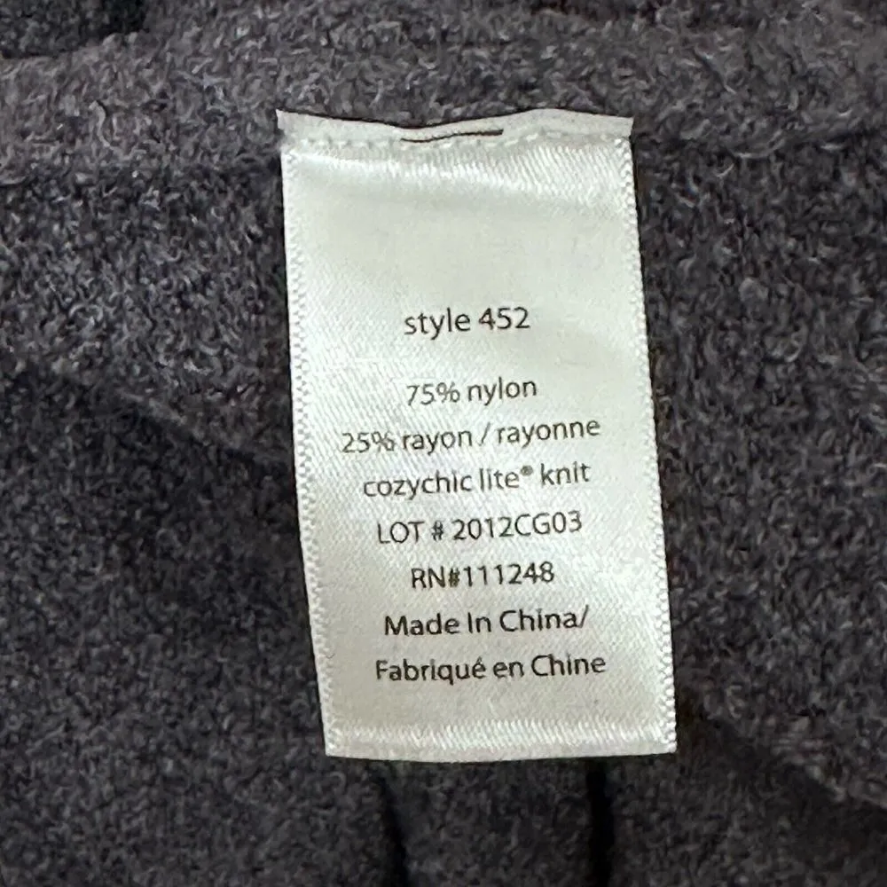 BAREFOOT DREAMS STYLE 452 Women's L XL Rounded Circle Cardigan Sweater Gray Cozy - Image 6