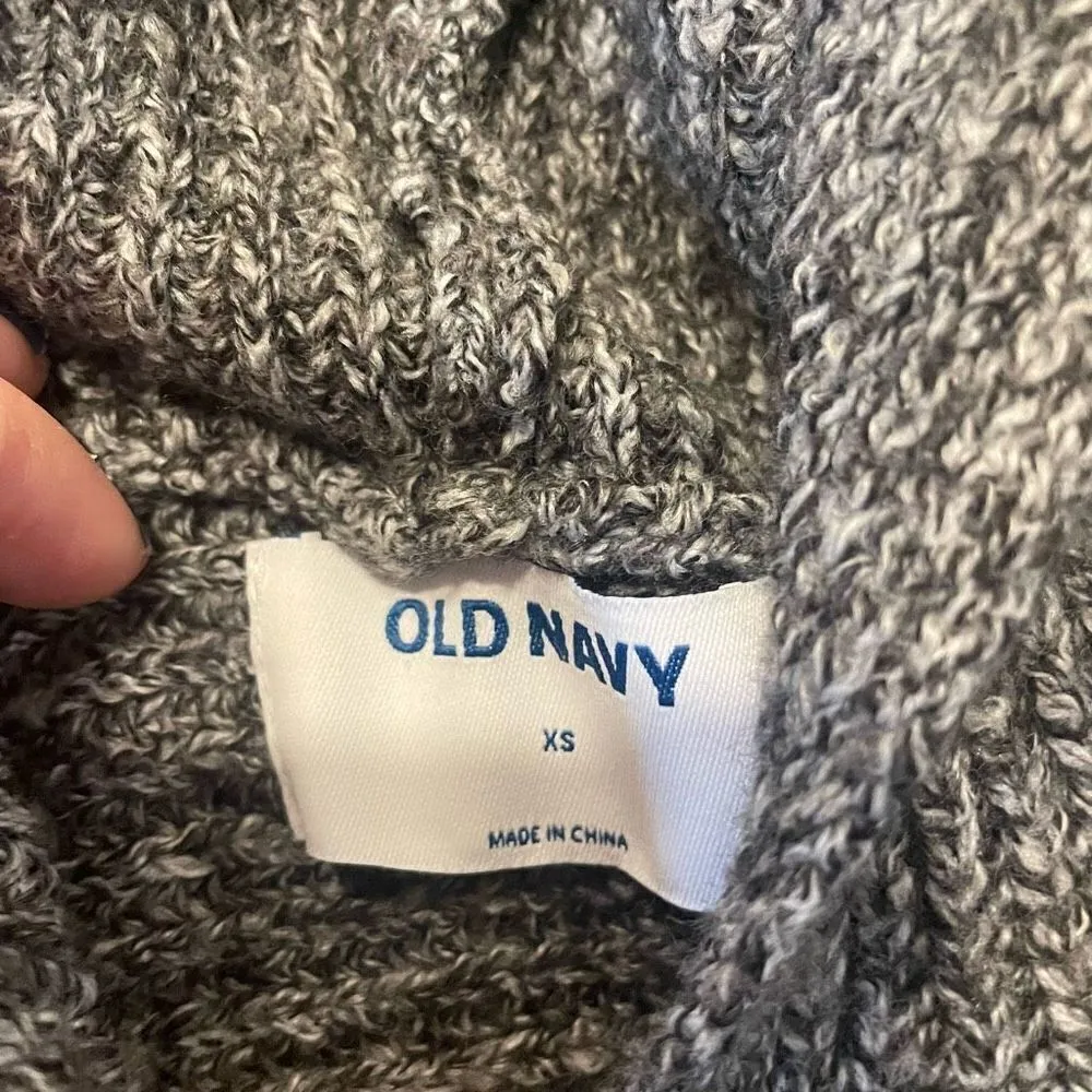 Old Navy  grey ribbed hooded sweater size xs - Image 5