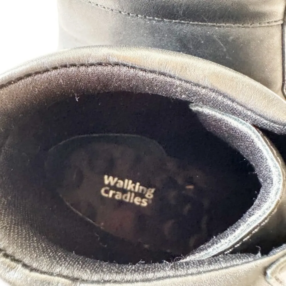 Walking Cradles Zack Black Leather Ankle Boots Women's Size 11 N‎ Narrow Lace Up - Image 8