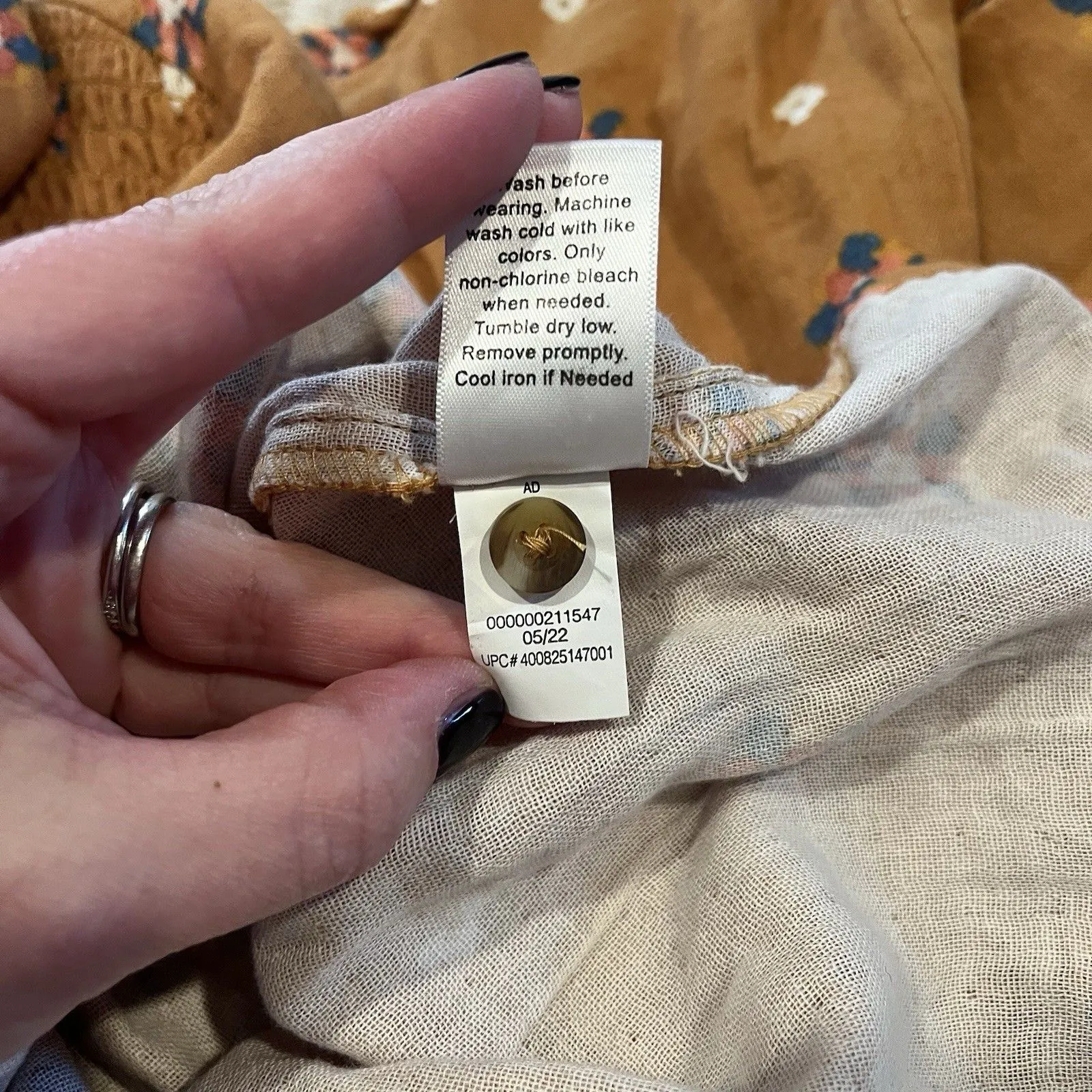 Sonoma Peasant Top Women XL Mustard Floral Peasant Boho Cottagecore Girly Cotton - Image 11