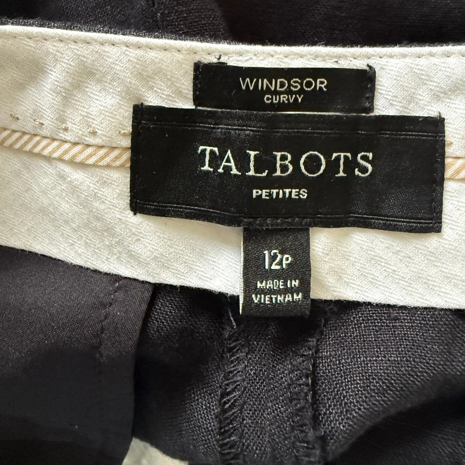 Talbots Windsor Curvy Black Linen Pants Wide Leg Breezy Polished Essential 12P - Image 4