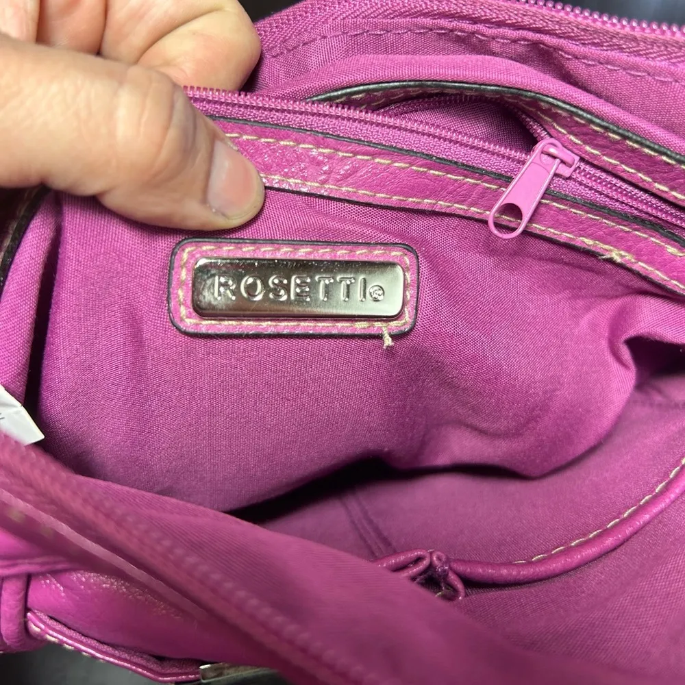 Rosetti Pink Purse Magnetic Strap Zipper Multiple Pockets‎ Shoulder Handbag - Image 5