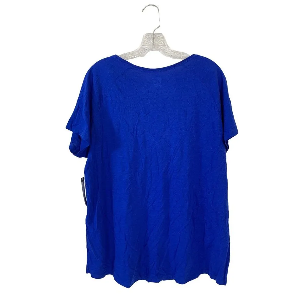 JCP Women's Royal Blue Lightweight Top Size 1X - Image 2