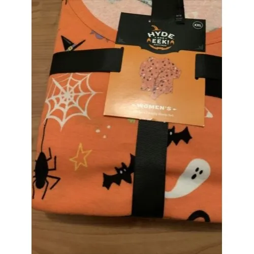 Halloween Hyde And Eek Women's Halloween Pajama Pant Set Size XXL Orange - Image 11