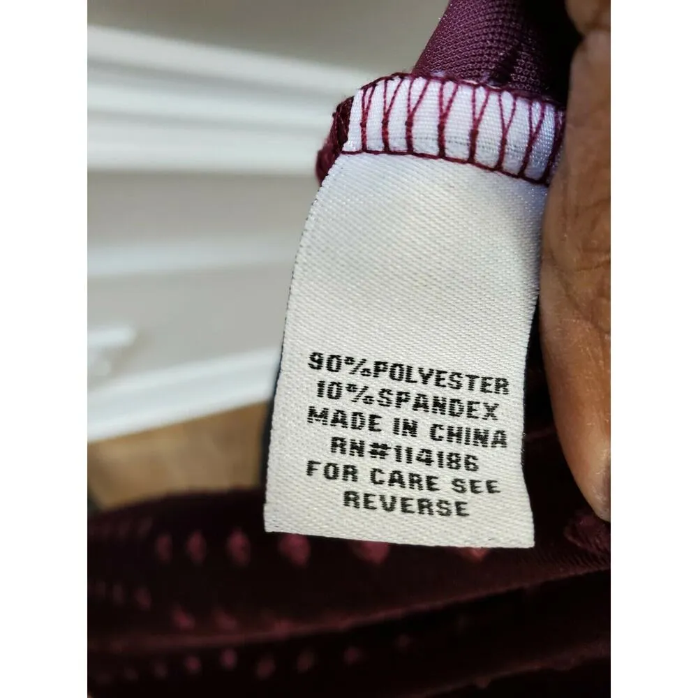 Love Scarlett Women Burgundy Polyester Long Sleeve Mock Neck Casual Top Shirt M Red Size M - Image 10