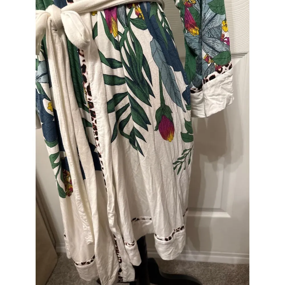 Soma Intimates Short Pipe Cool Nights Robe in Jungle Floral, L/XL - Image 4
