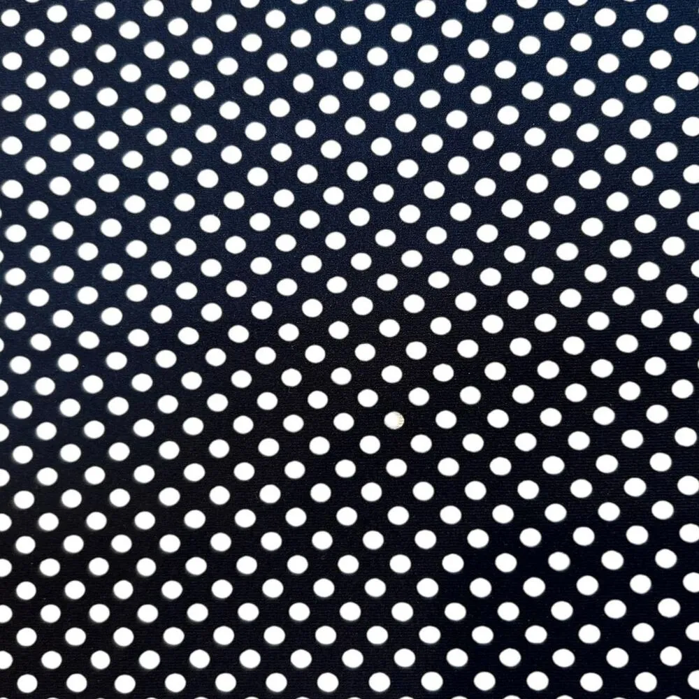 ST. JOHN Navy Blue Polka Dot Short Sleeve Stretch Women's Top T Shirt MEDIUM - Image 8