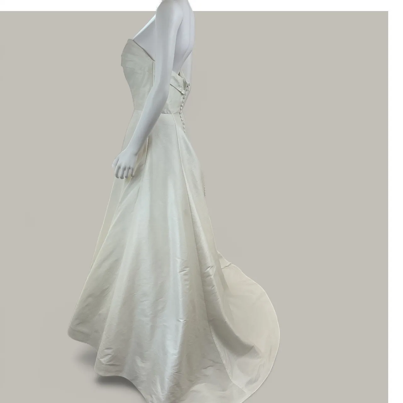 Strapless Wedding‎ Dress Bridal Gown A - Image 8