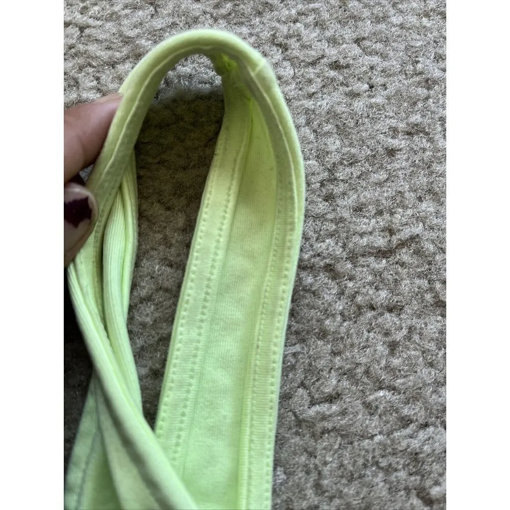 justine skye h&m neon green  Black Stripe crop top Rave Edgy Urban Size m - Image 10