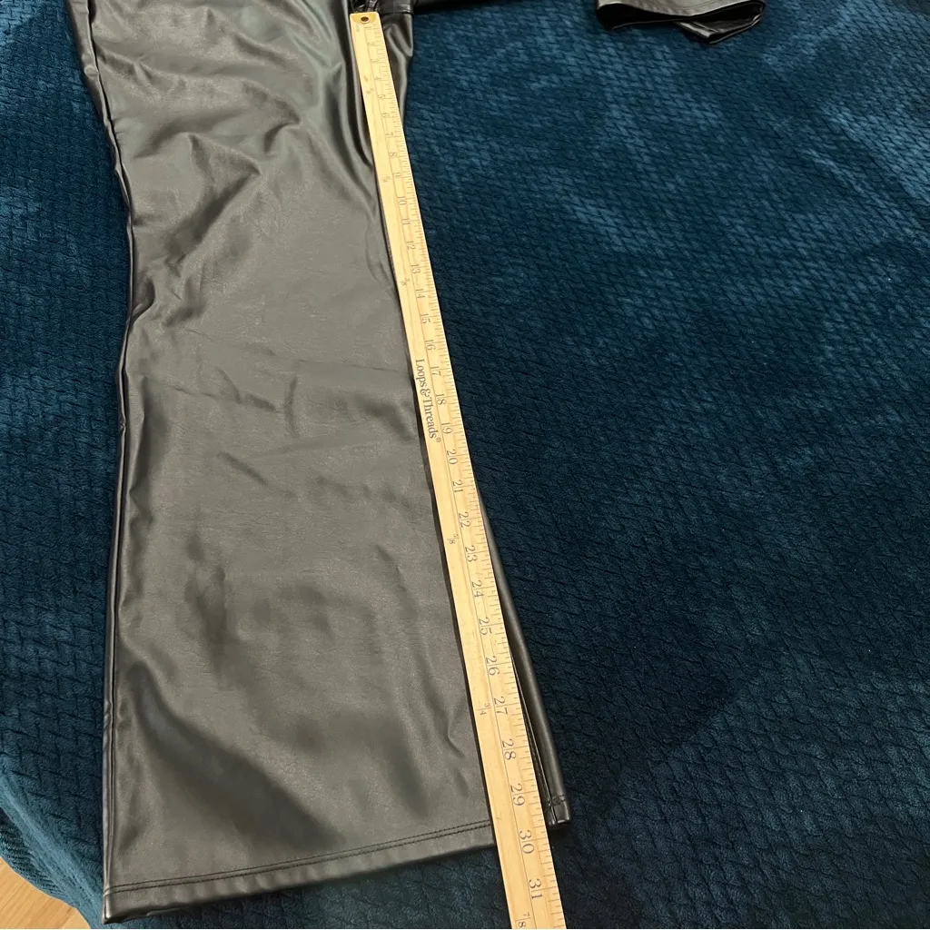 Wild‎ Fable Black Faux Leather Low Rise Flare Pants Size 14 - Image 11