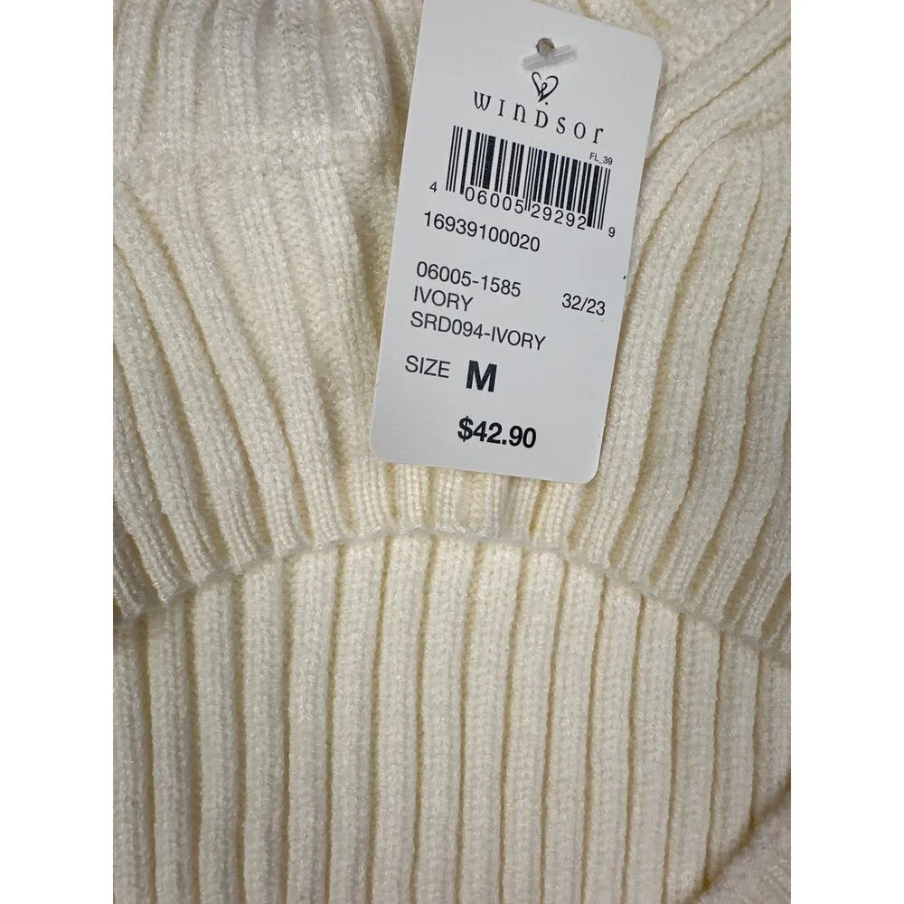 Windsor - Bliss Cut Out Rib Sweater Dress in Cream - Image 3