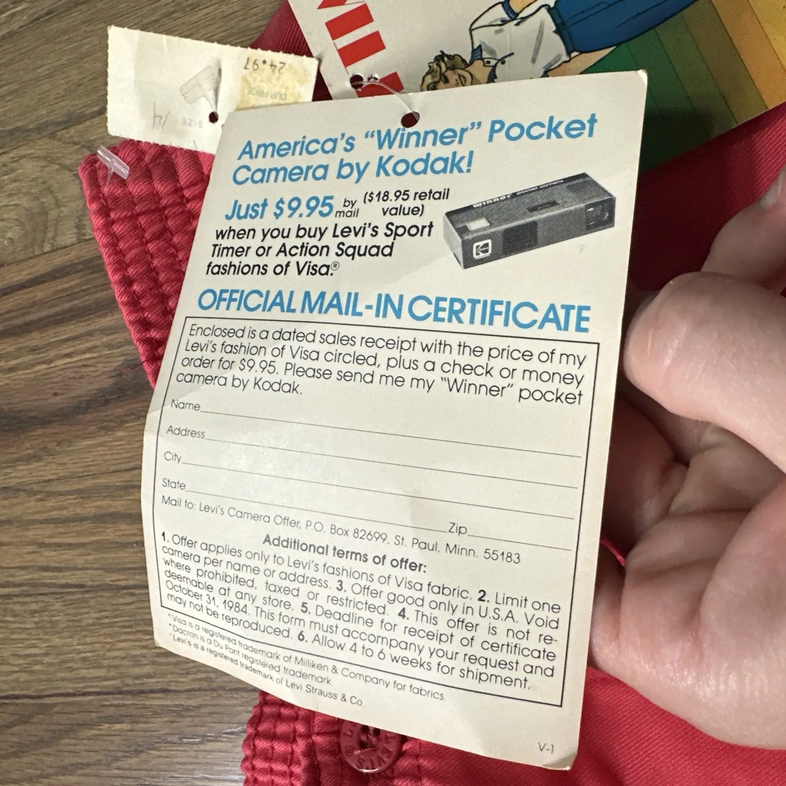 NEW Vintage Levi's Sportswear Pleated Salmon Pink Pants Women's 14 USA Deadstock - Image 10