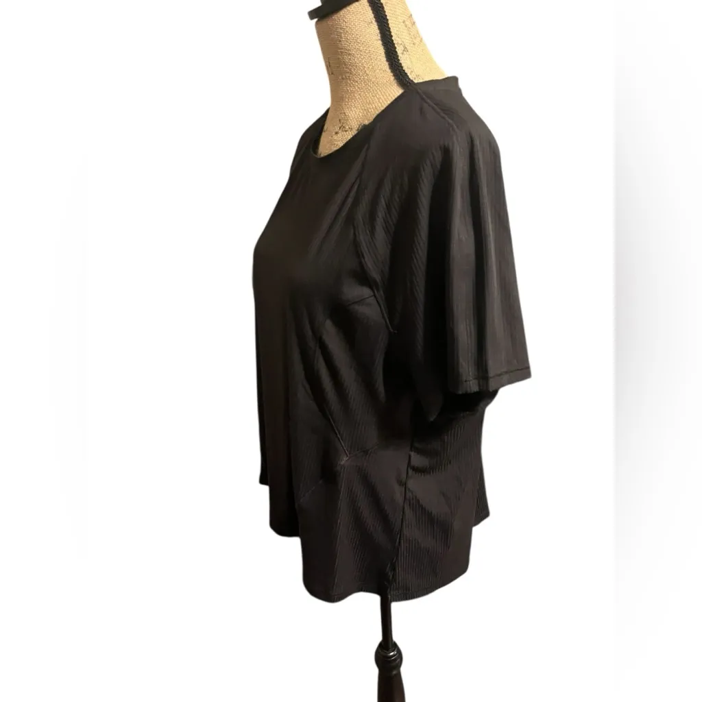 Spyder Black Short Sleeve Active Wear Ribbed Tee - Image 4