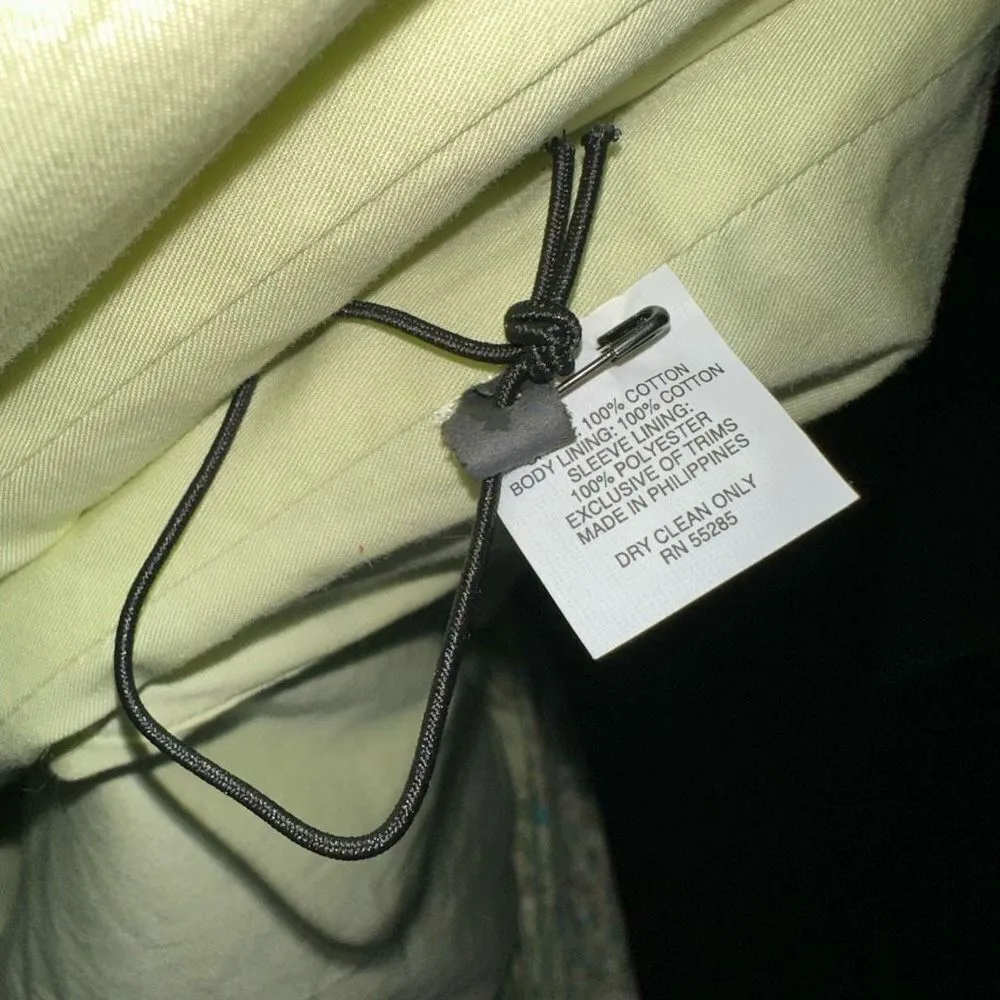 Express green & yellow vintage floral s belted trench coat - Image 5