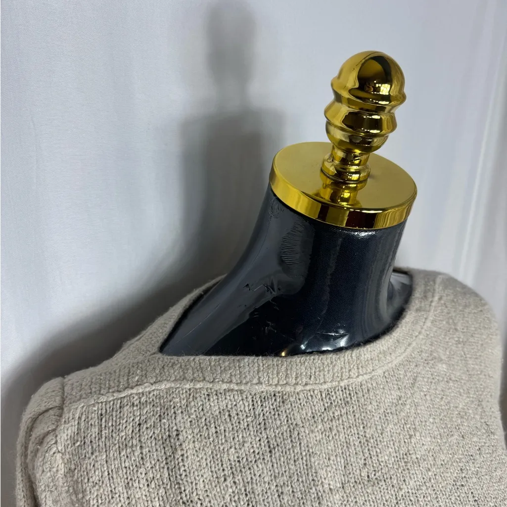 Vintage Crazy Horse Elegant Cream Sweater long sleeve Comfy contemporary M Size L - Image 3