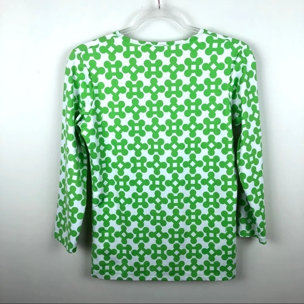 Melly M Green & White Patterned Stretchy Small S - Image 6