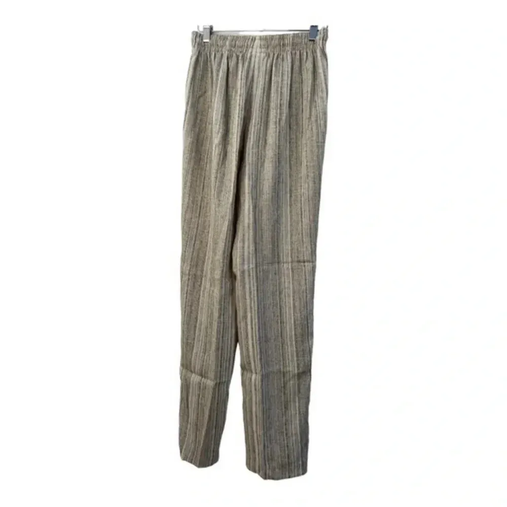 Alfred Dunner Crinkle Pin Stripe Size 8 Elastic Waist Pant Suit Neutral Colors - Image 7