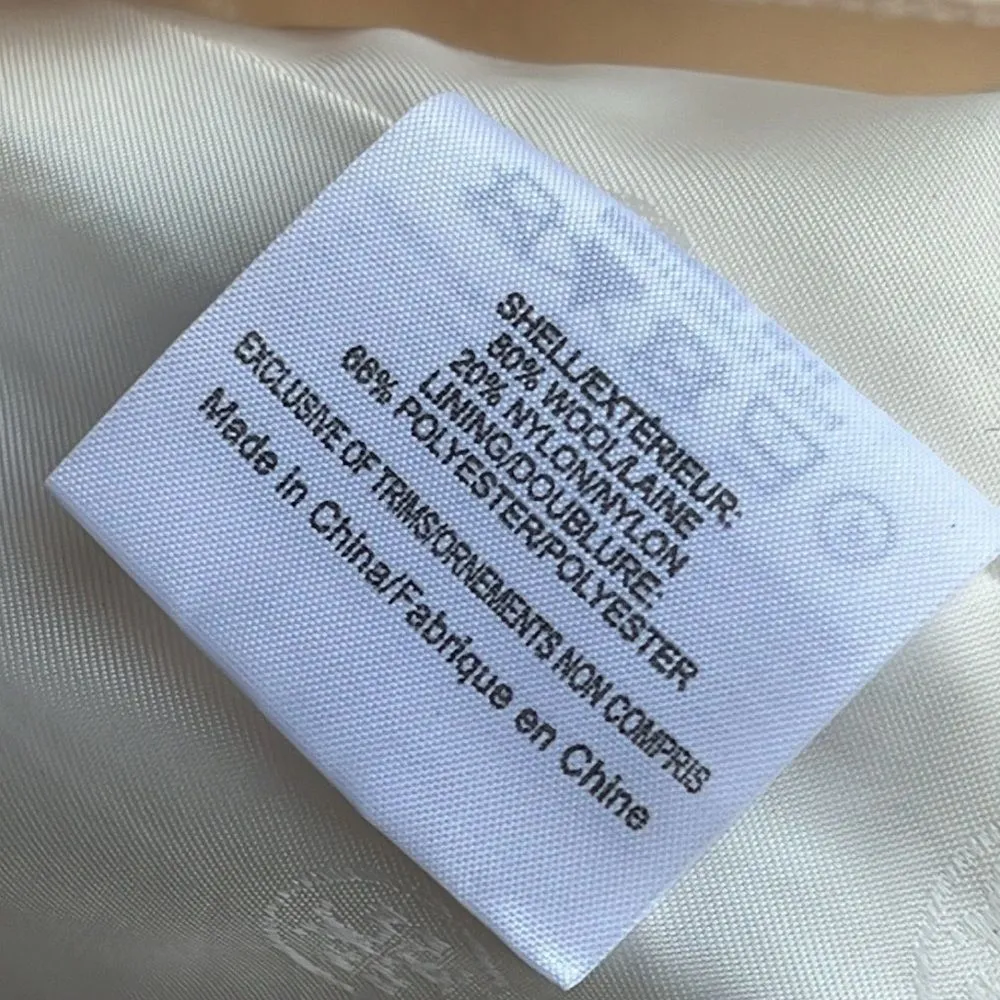 Tory Burch Bernadine Wool Blend‎ Peacoat Button Jacket 48131588 SHELL/IVORY 0 - Image 8