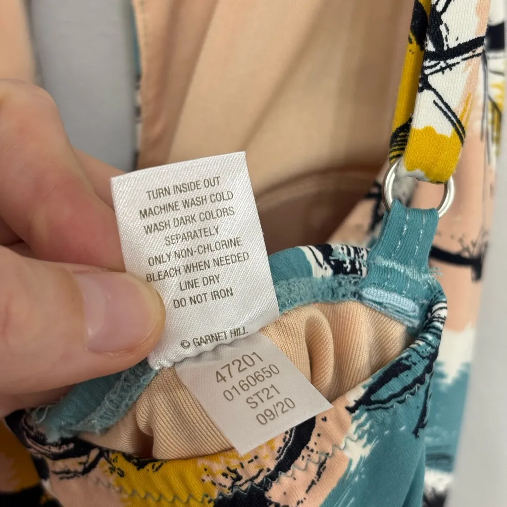 Garnet Hill Blue and Yellow Floral One Piece Swimsuit - Size 10 - Image 6