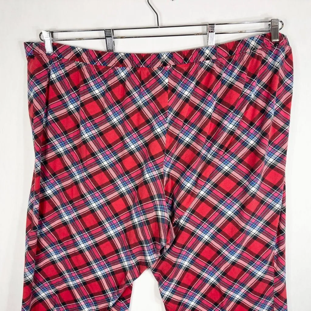 Cacique Plus Size 26W 28W Pajama Pants Red Plaid Elastic Waist Pull On 1447 - Image 5