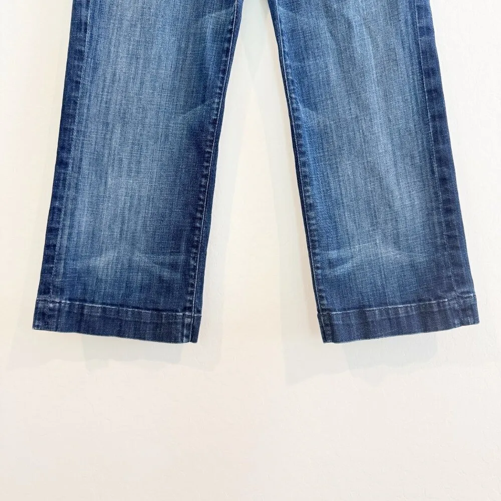 7 For All Mankind Dojo Mid Rise Cropped Dark Wash Blue Jeans Capris 7FAM Size 27 - Image 3