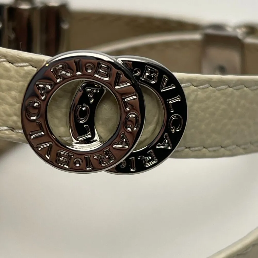 BVLGARI Double Coiled Ivory Leather Double Wrap Bracelet - Preowned - Image 3