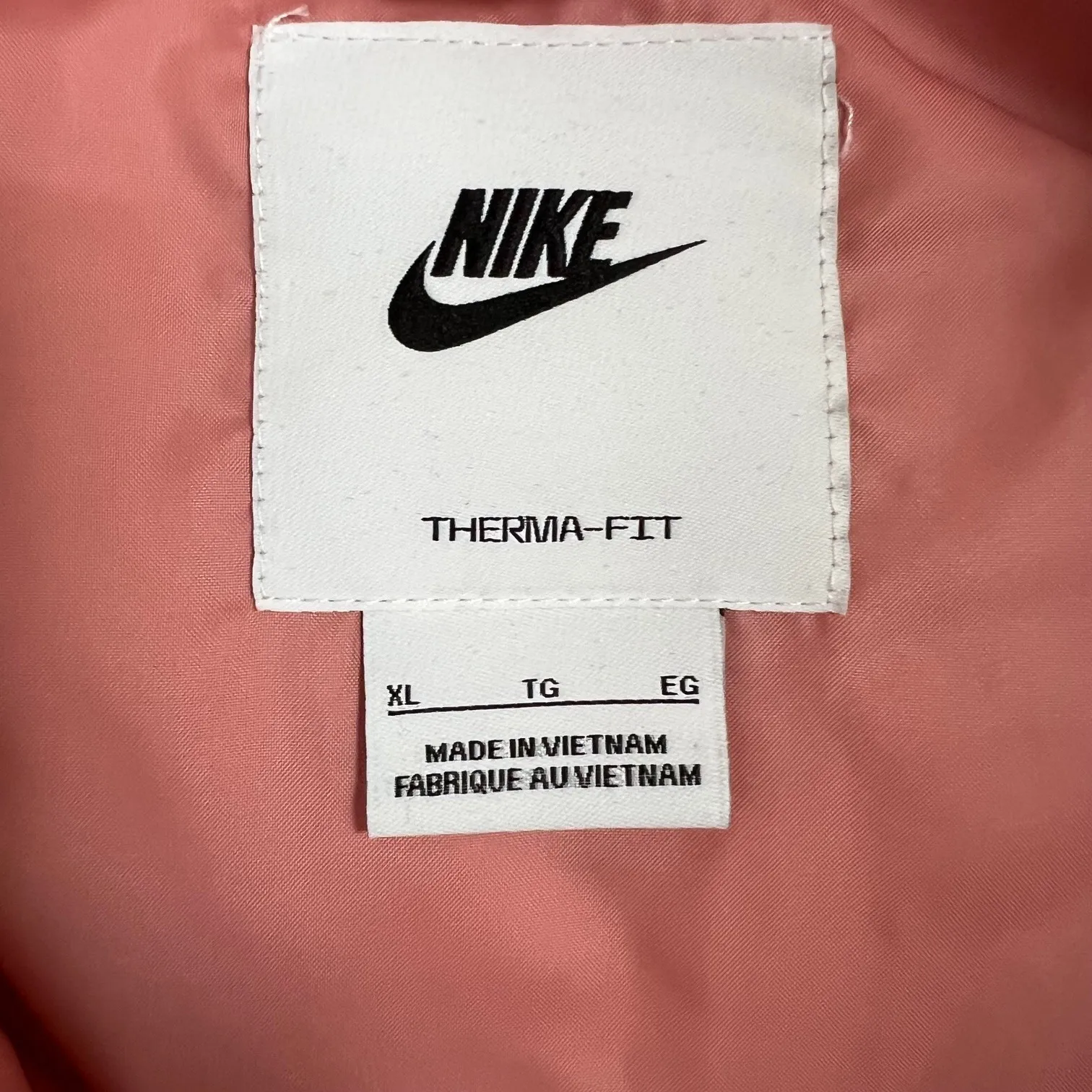 Nike Therma-FIT Women's Vest XL Sleeveless Puffer‎ Jacket Quilted Pink - Image 6