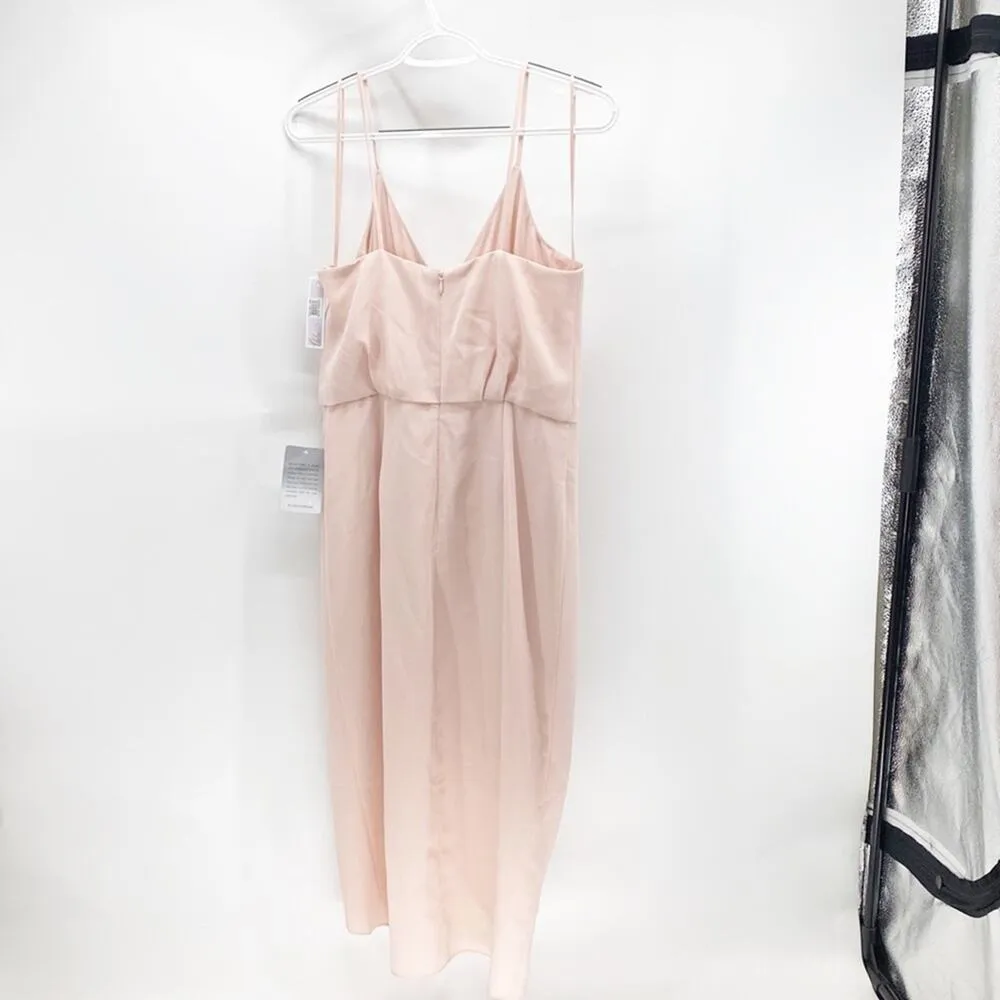Chelsea28 Light Pink V-Neck Spaghetti Straps Back Zip Tulip Hem Dress sz 4 - Image 5