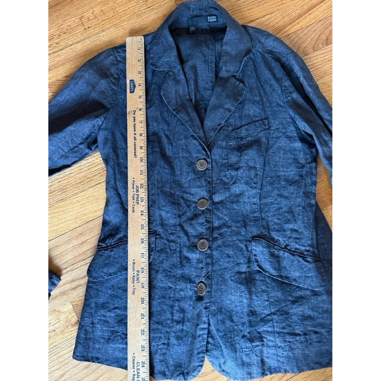 Eileen Fisher Jacket Womens Small Irish Linen Lagenlook Beachy Artsy Lightweight - Image 5