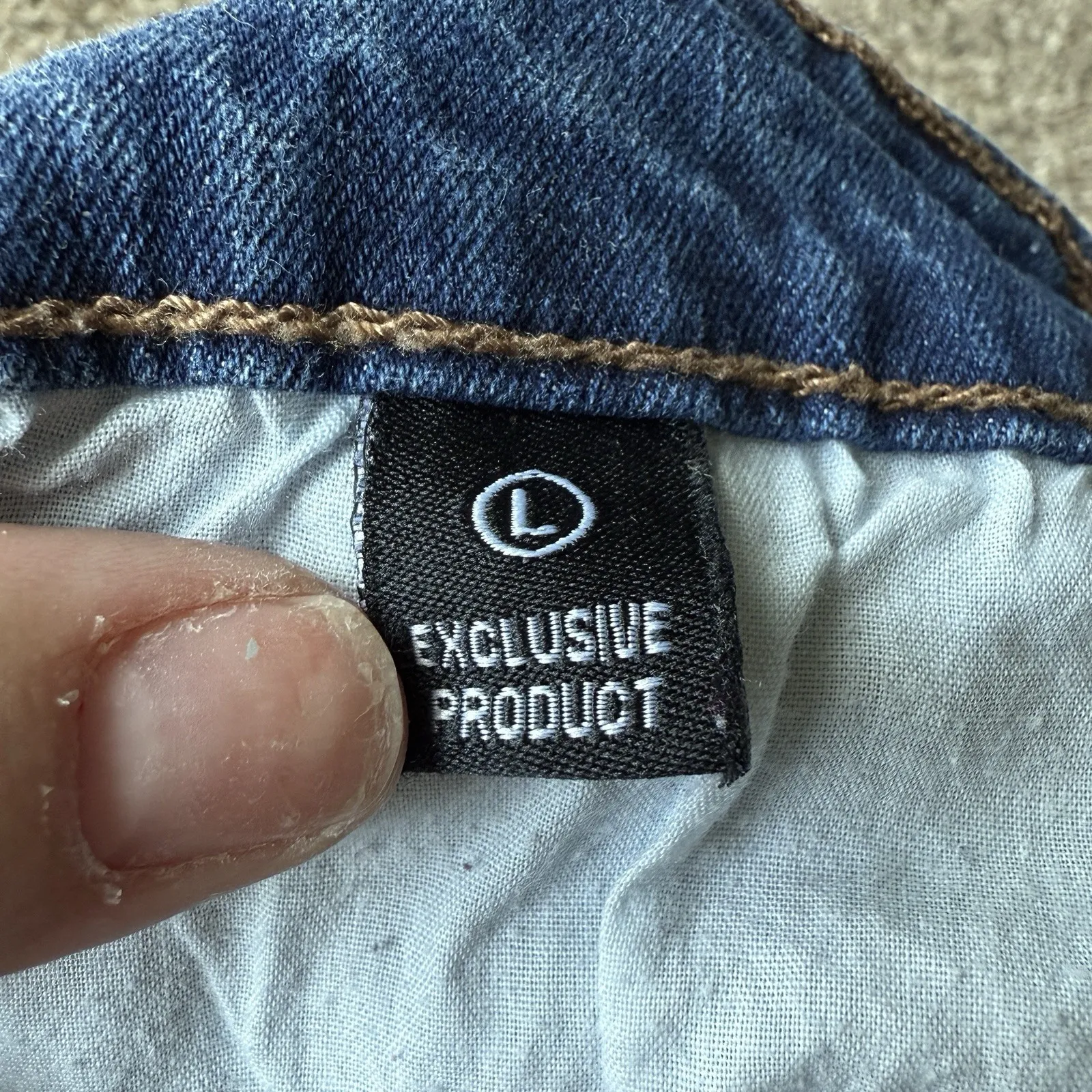 Enjean Denim Shorts Women Large Distressed High Waisted Summer Rolled Hem Grunge Blue - Image 4