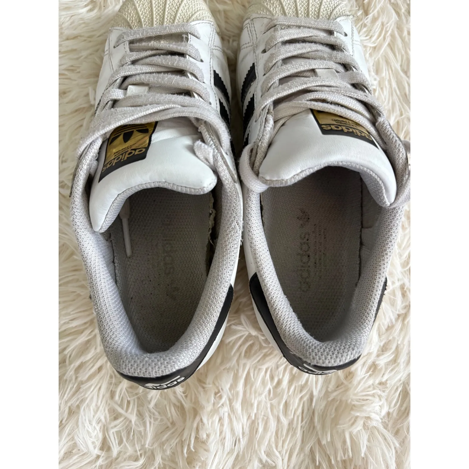 Adidas Superstar White Black Stripe Sneakers Casual Comfort Athleisure‎ Shoes - Image 8