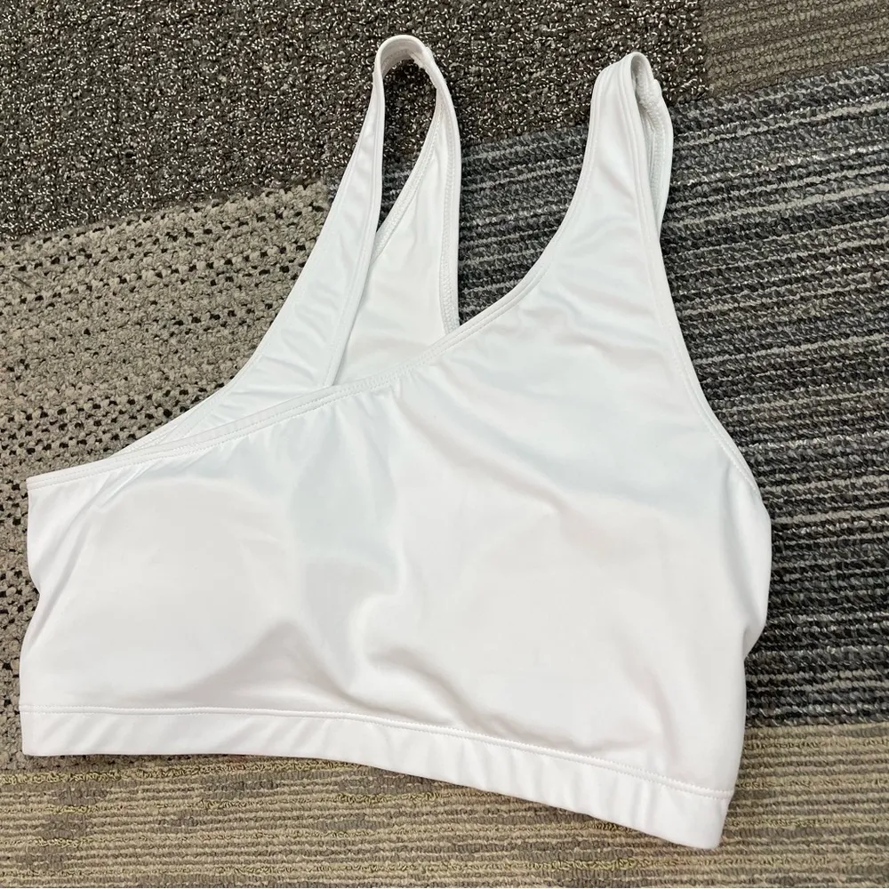 Nubyen X Revolve One Shoulder Sports Bra Sz Large White Cutout - Image 7