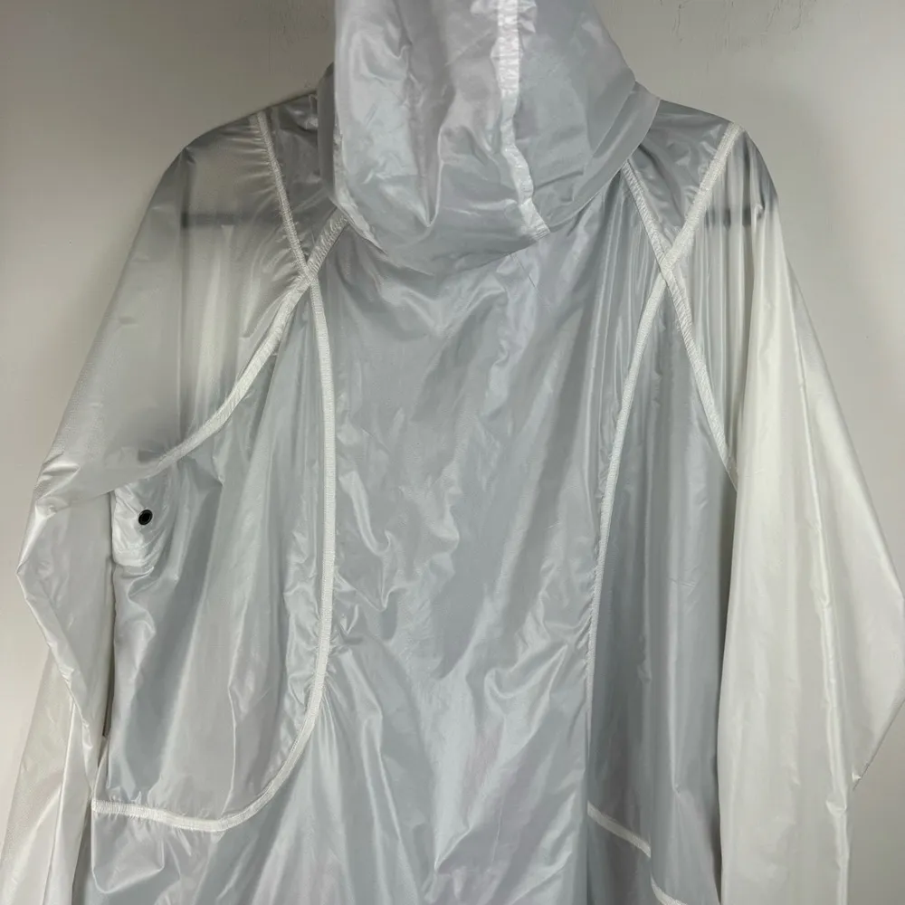 Athleta White Lined Windbreaker Jacket Sz 1X Full Zip Athletic Pockets Hooded - Image 13