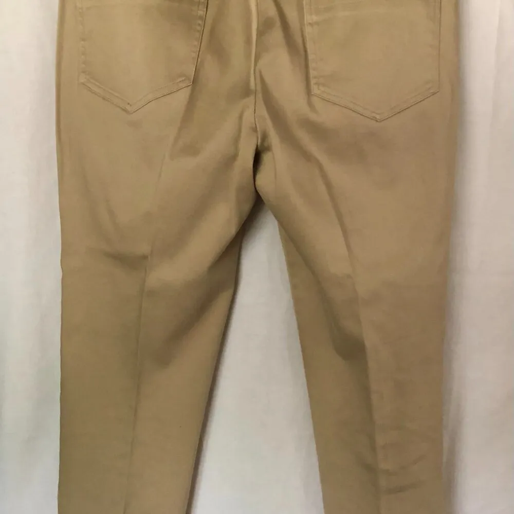 Cache Tan Cropped Zipper Ankles Pants Stretch Cotton Spandex 5 pocket Size 12 - Image 5