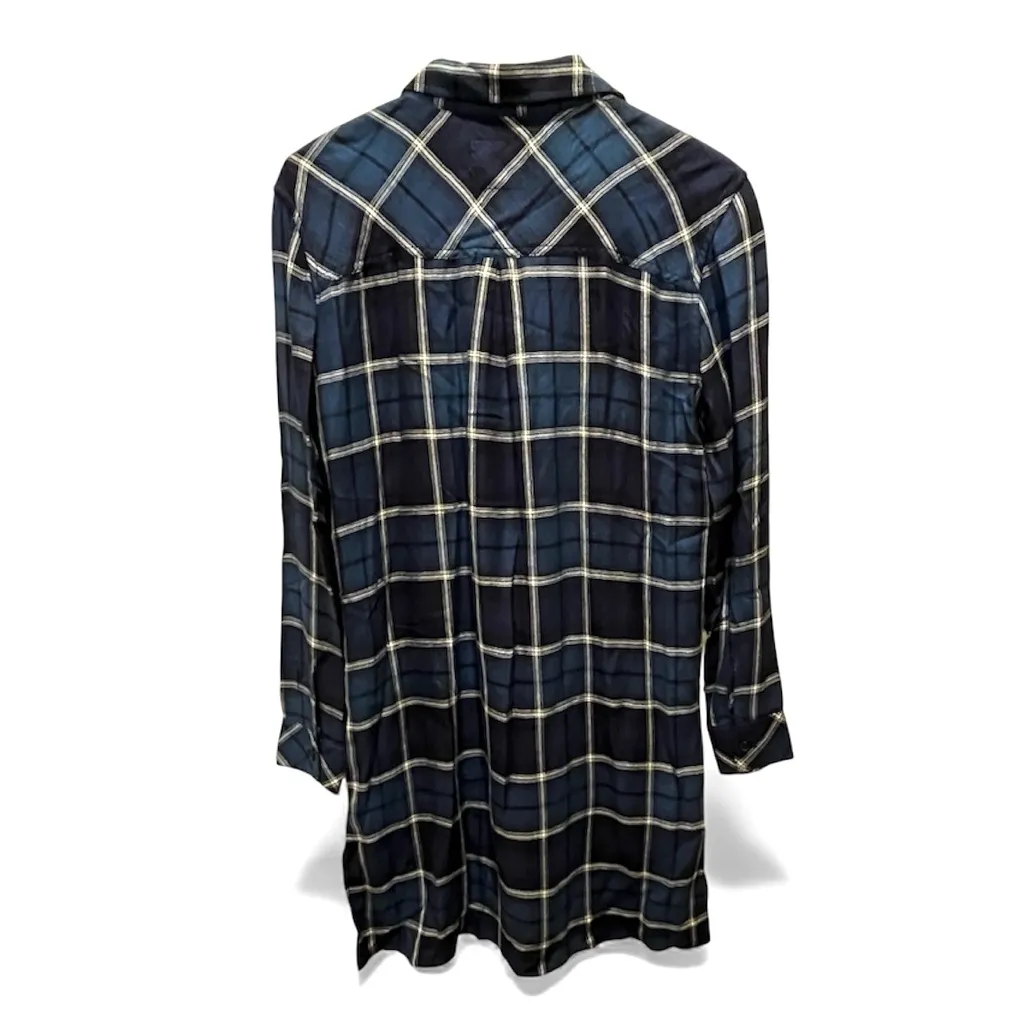 Rails Dawson Plaid Button Up Shirt Dress Sapphire/Navy XS. - Image 2