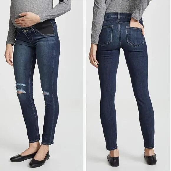 NEW PAIGE Women's Maternity Verdugo Ankle Nia‎ Destructed  Skinny Jeans, 29 - Image 2
