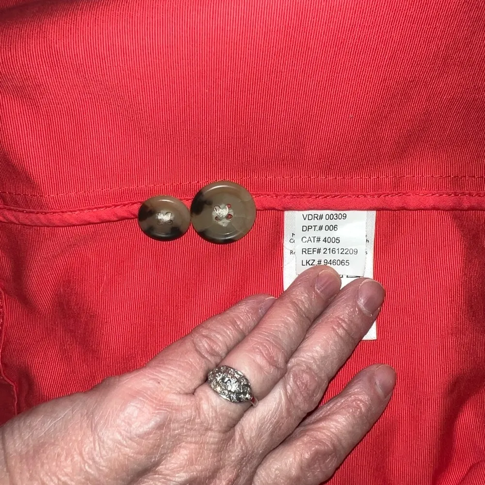 Eddie Bauer Super Cute  Double-Breasted Coral Canvas Jacket! - Image 6