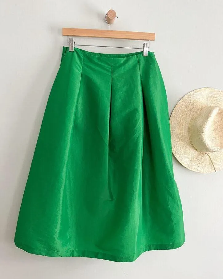 Anthropologie | Maeve Asymmetrical Sateen Skirt | Green | Sz 6 | NWT - Image 7