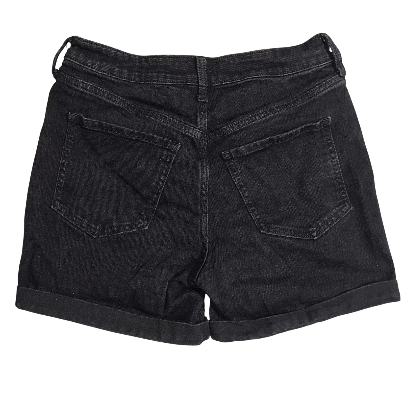 Old Navy Womens Denim Blue Jean Shorts High Rise WOW Fit Black Stretchy Size 6 - Image 4