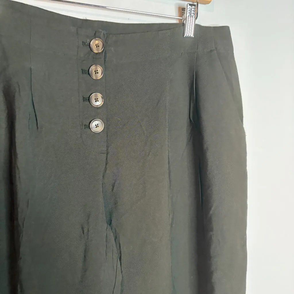 Loft forest green High Waist button fly cropped pants - Image 2