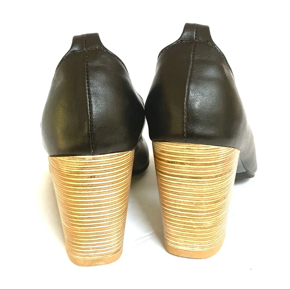 Nicora vegan black faux leather pumps heels shoes size 8 - Image 7