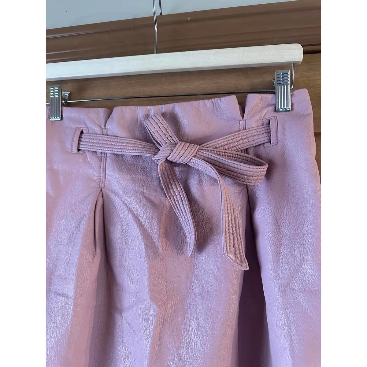 Free People Payton Paperbag Faux-Leather Mini Skirt in Mauve Women’s size 4 - Image 5