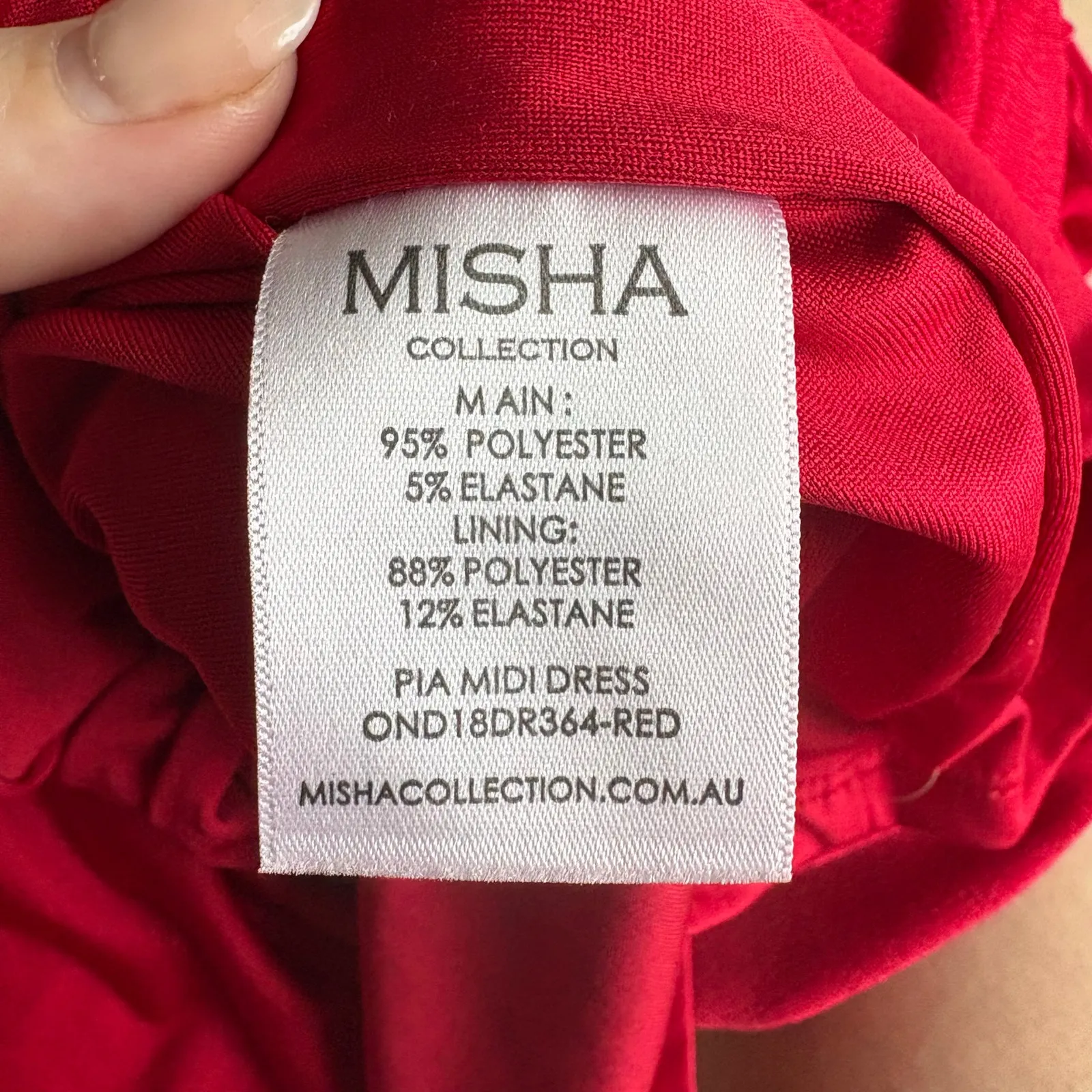 Misha Collection Red Pia Midi Dress Size 2 - Image 4