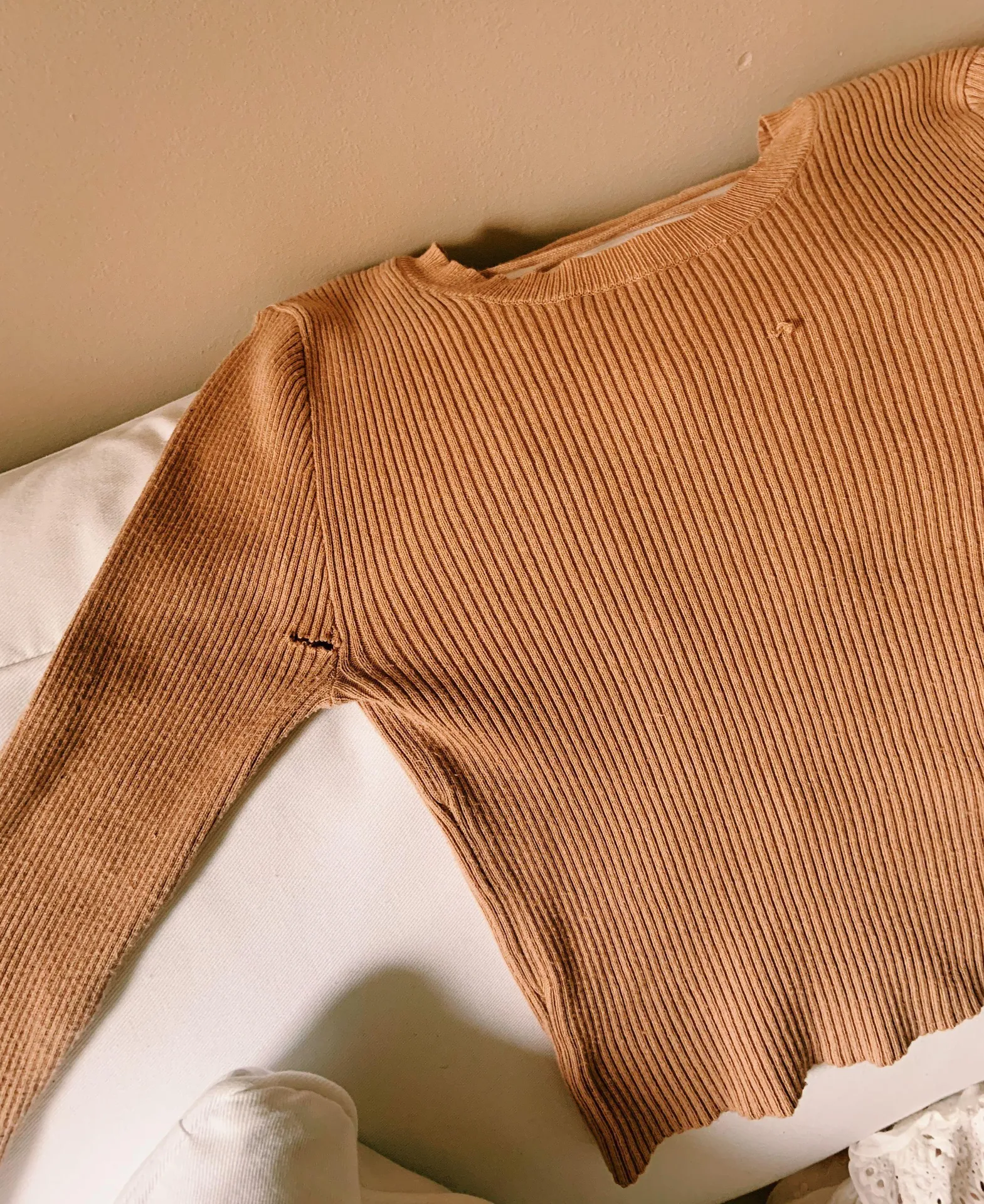 Light Pink Strappy Crop Sweater  - Image 4