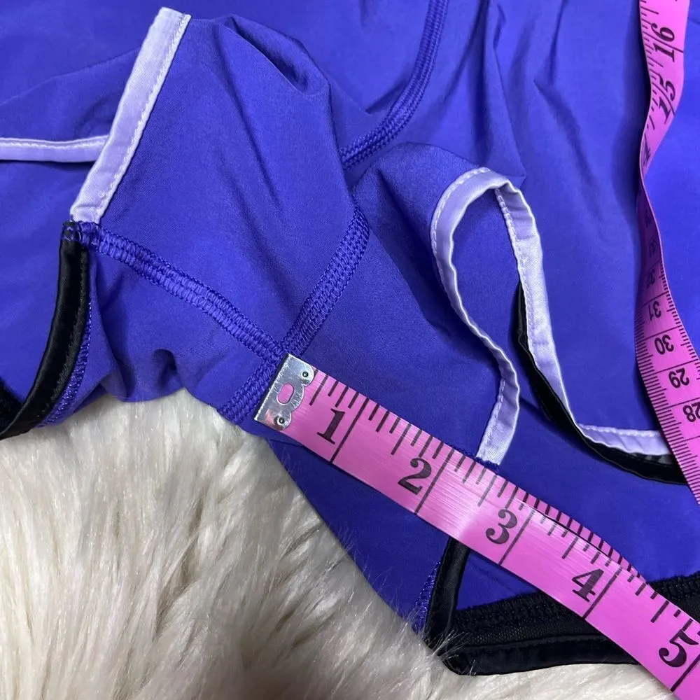 Lululemon purple/animal print hotty hot shorts sz 6 - Image 6