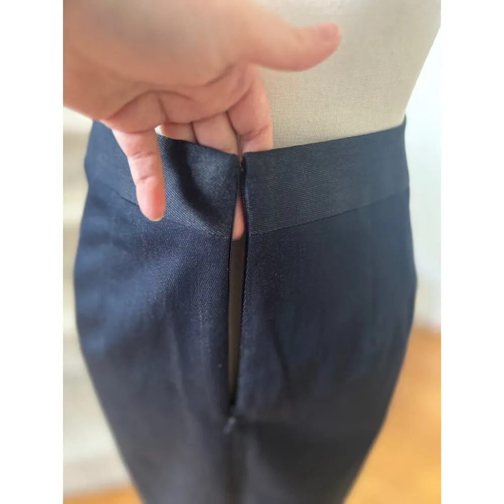 NWT Talbots Denim Chambray Ruffle Pocket Pencil Skirt - Image 3